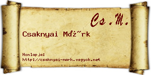 Csaknyai Márk névjegykártya