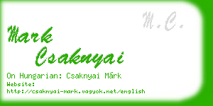 mark csaknyai business card